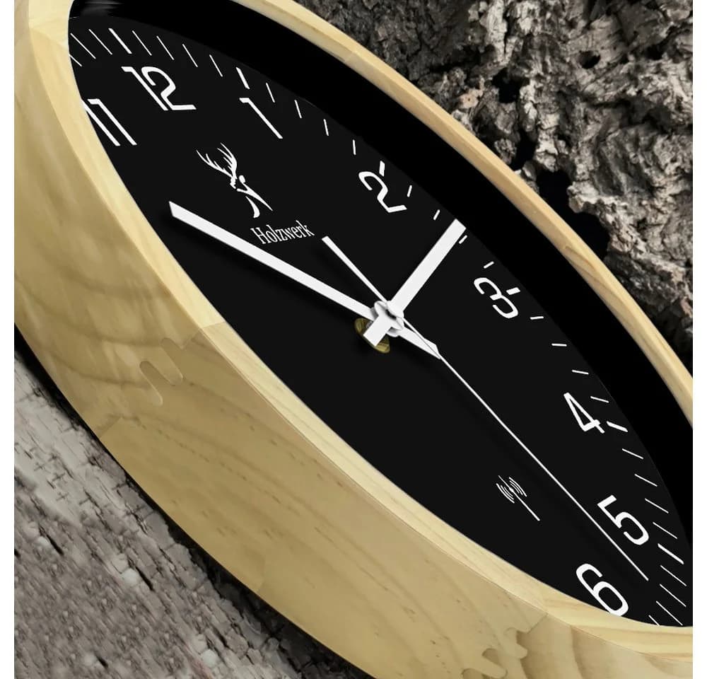 Holzwerk Funkwanduhr 30cm Massivholz Modernes Design - Bild 5