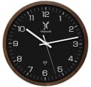Holzwerk Funkwanduhr 30cm Massivholz Braun Schwarz Bild 2