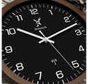 Holzwerk Funkwanduhr 30cm Massivholz Braun Schwarz Bild 3