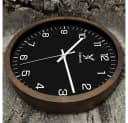 Holzwerk Funkwanduhr 30cm Massivholz Braun Schwarz Bild 4