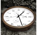 Holzwerk Funk-Wanduhr Loft Design mit Hygrometer Thermometer Braun Bild 4