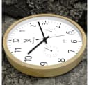 Holzwerk Funkwanduhr Beige/Braun mit Thermometer & Hygrometer Bild 1