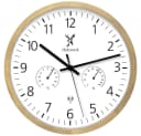Holzwerk Funkwanduhr Beige/Braun mit Thermometer & Hygrometer Bild 2