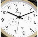 Holzwerk Funkwanduhr Beige/Braun mit Thermometer & Hygrometer Bild 3