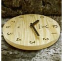 Holzwerk Funkwanduhr 25 cm Beige Modernes Holz Design Bild 5