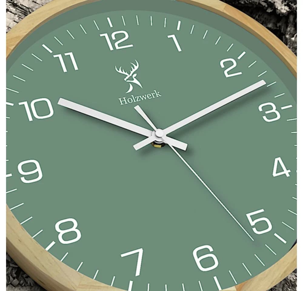 Holzwerk Designer Wanduhr 30 cm Massivholz Quarzwerk Analog - Bild 4