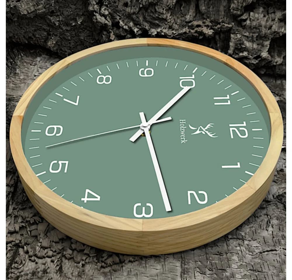 Holzwerk Designer Wanduhr 30 cm Massivholz Quarzwerk Analog - Bild 5