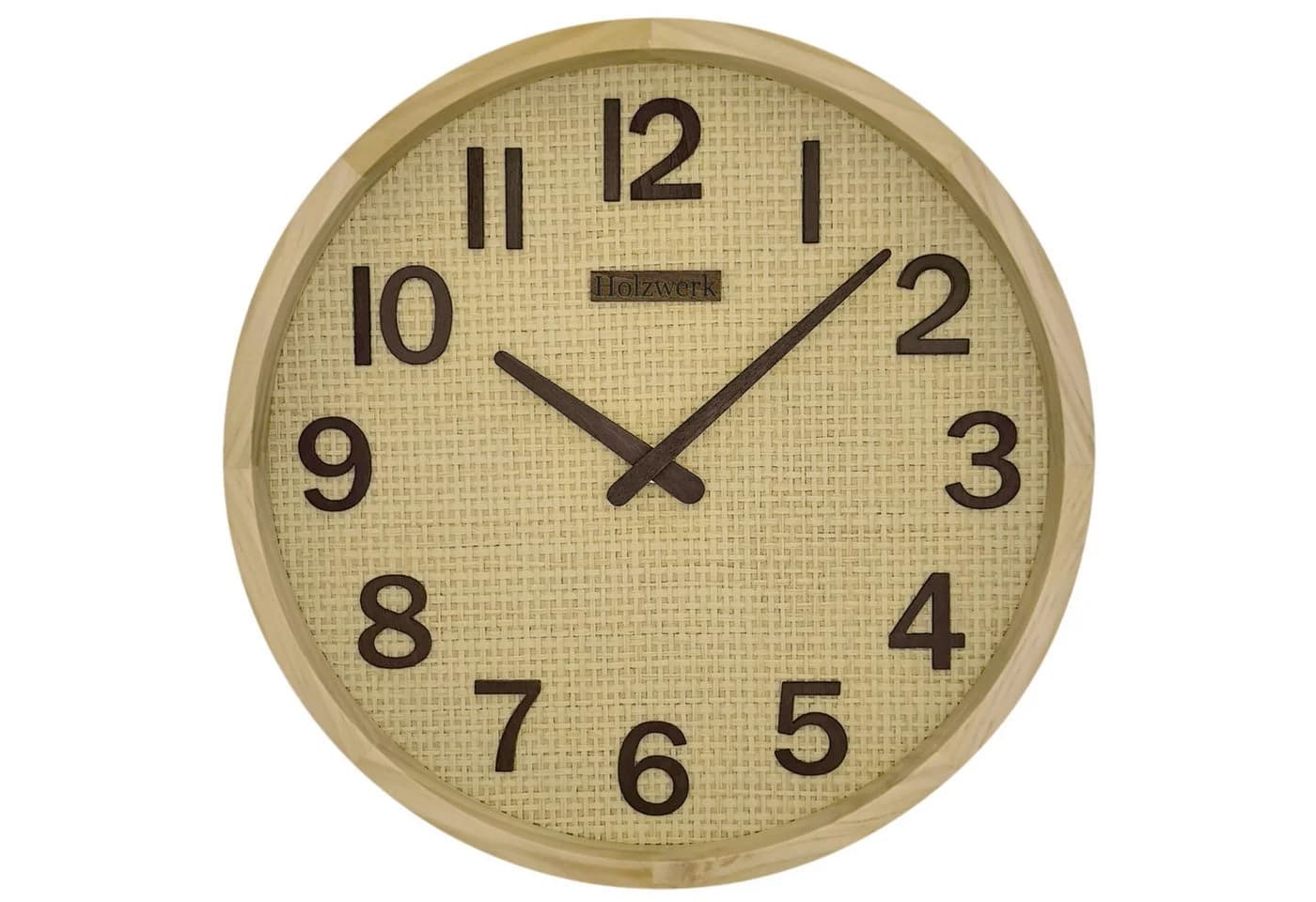 Holzwerk Wanduhr BOHO Rattan Designer Loft Holz Quarzuhr 30 cm - Bild 2