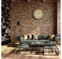 Holzwerk Wanduhr BOHO Rattan Designer Loft Holz Quarzuhr 30 cm Bild 3