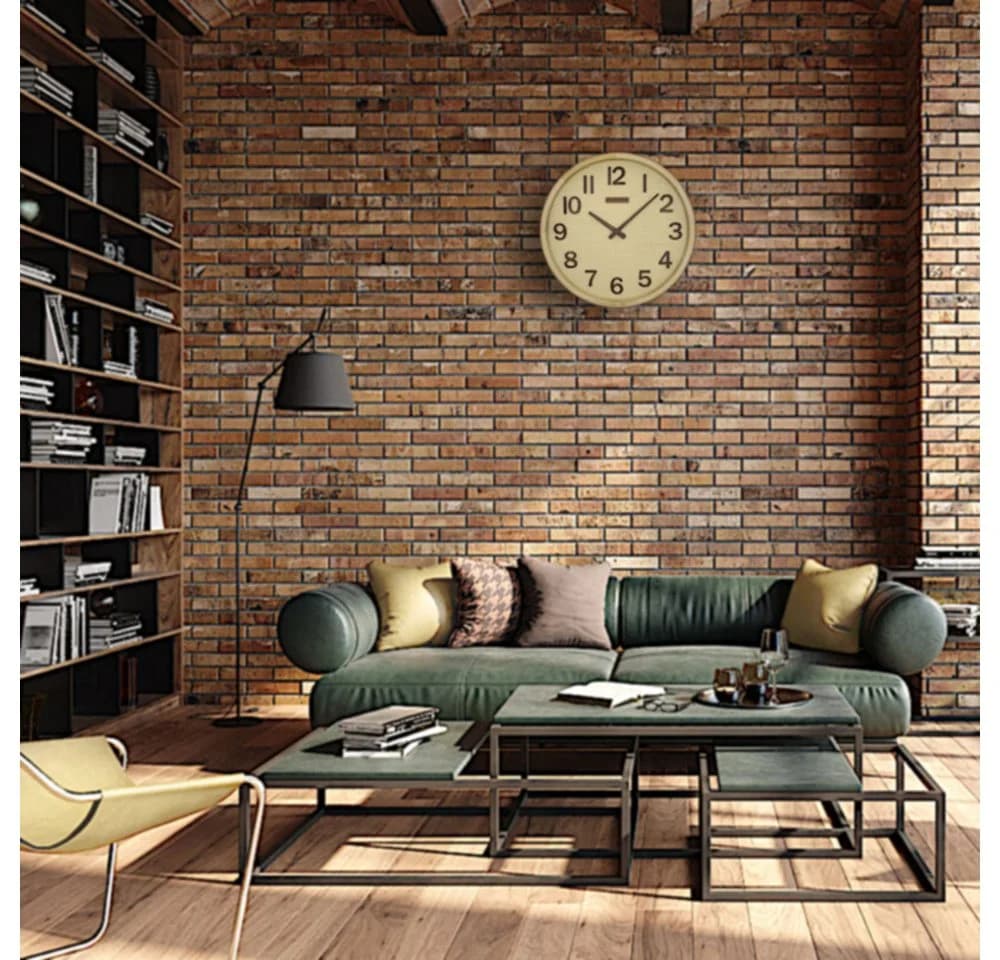Holzwerk Wanduhr BOHO Rattan Designer Loft Holz Quarzuhr 30 cm - Bild 3