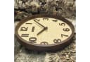 Holzwerk Wanduhr BOHO Rattan Designer Loft Holz Quarzwanduhr Bild 1
