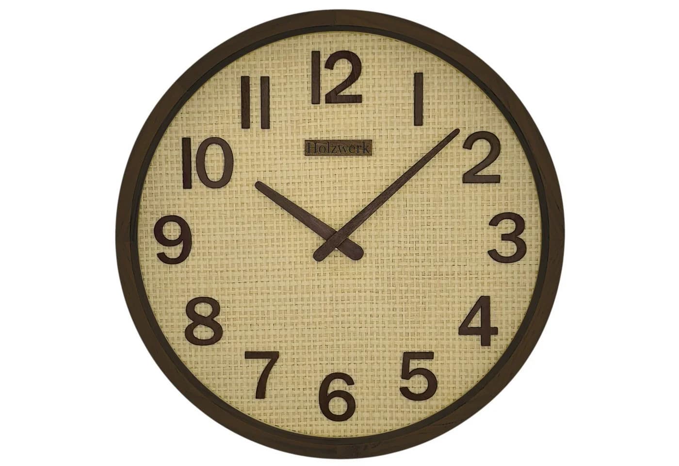 Holzwerk Wanduhr BOHO Rattan Designer Loft Holz Quarzwanduhr - Bild 2