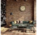 Holzwerk Wanduhr BOHO Rattan Designer Loft Holz Quarzwanduhr Bild 3