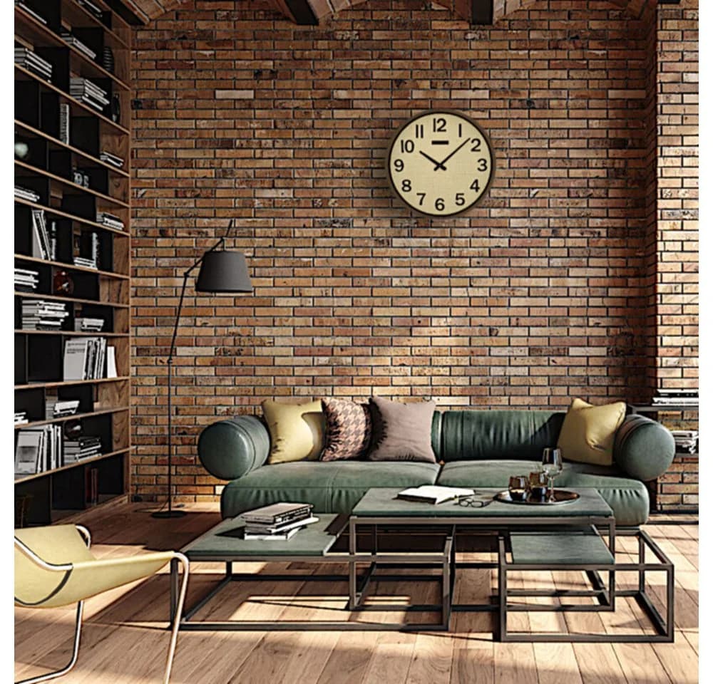 Holzwerk Wanduhr BOHO Rattan Designer Loft Holz Quarzwanduhr - Bild 3