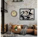 Holzwerk Wanduhr BOHO Rattan Designer Loft Holz Quarzwanduhr Bild 5