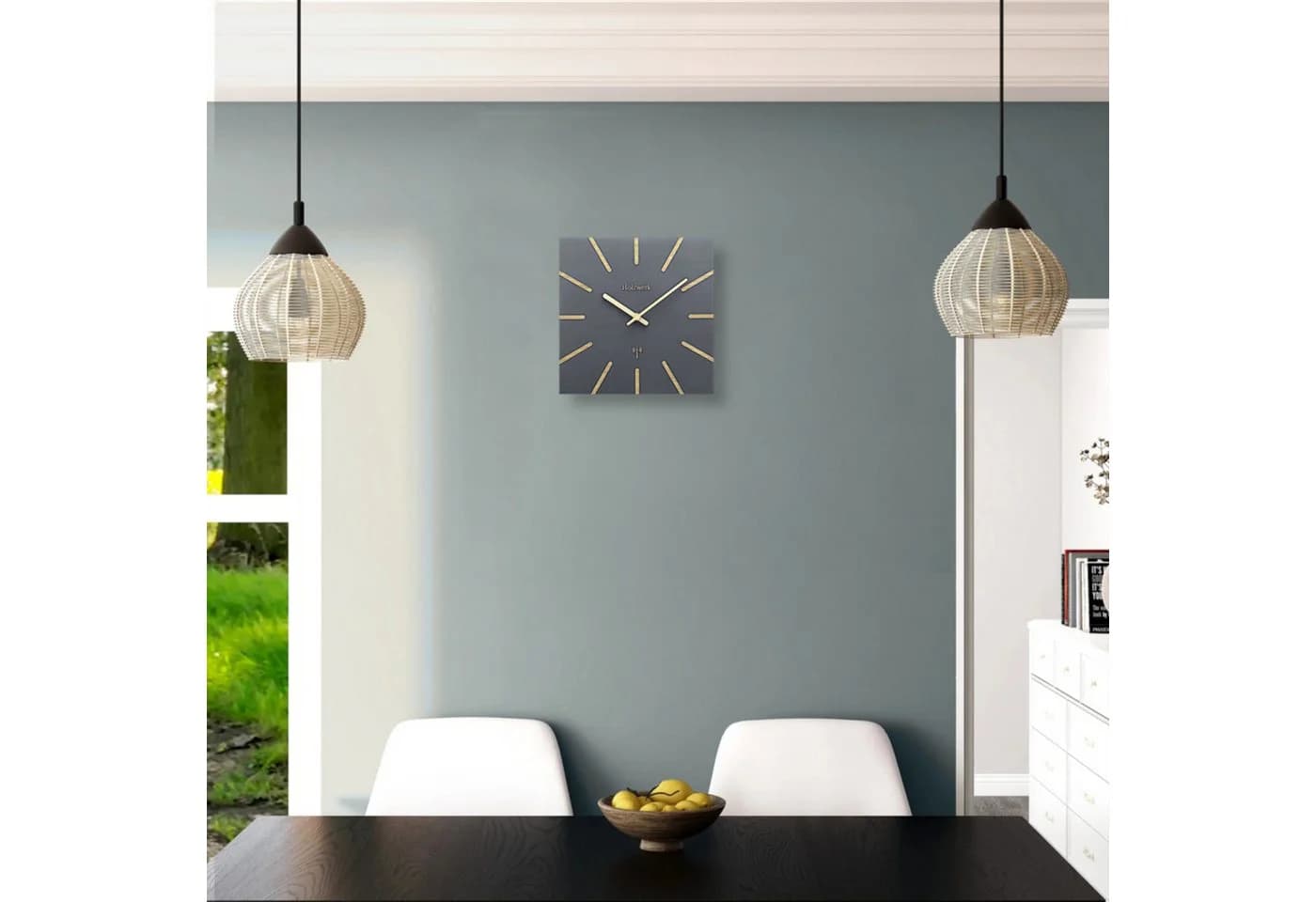 Holzwerk Funkwanduhr Eckige Designer Loft Wanduhr 25 cm - Bild 5