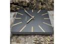 Holzwerk Eckige Designer Holz Quarzwanduhr Braun/Grau/Beige Bild 1