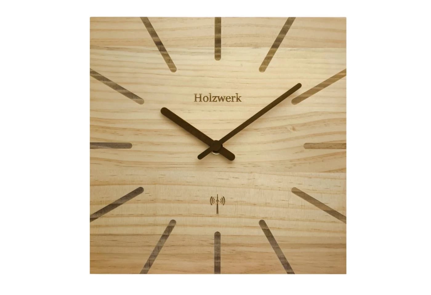 Holzwerk Funkwanduhr Eckige Designer Loft Wanduhr - Bild 2