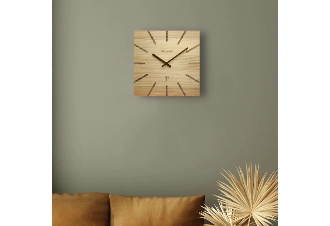 Holzwerk Funkwanduhr Eckige Designer Loft Wanduhr - Bild 3