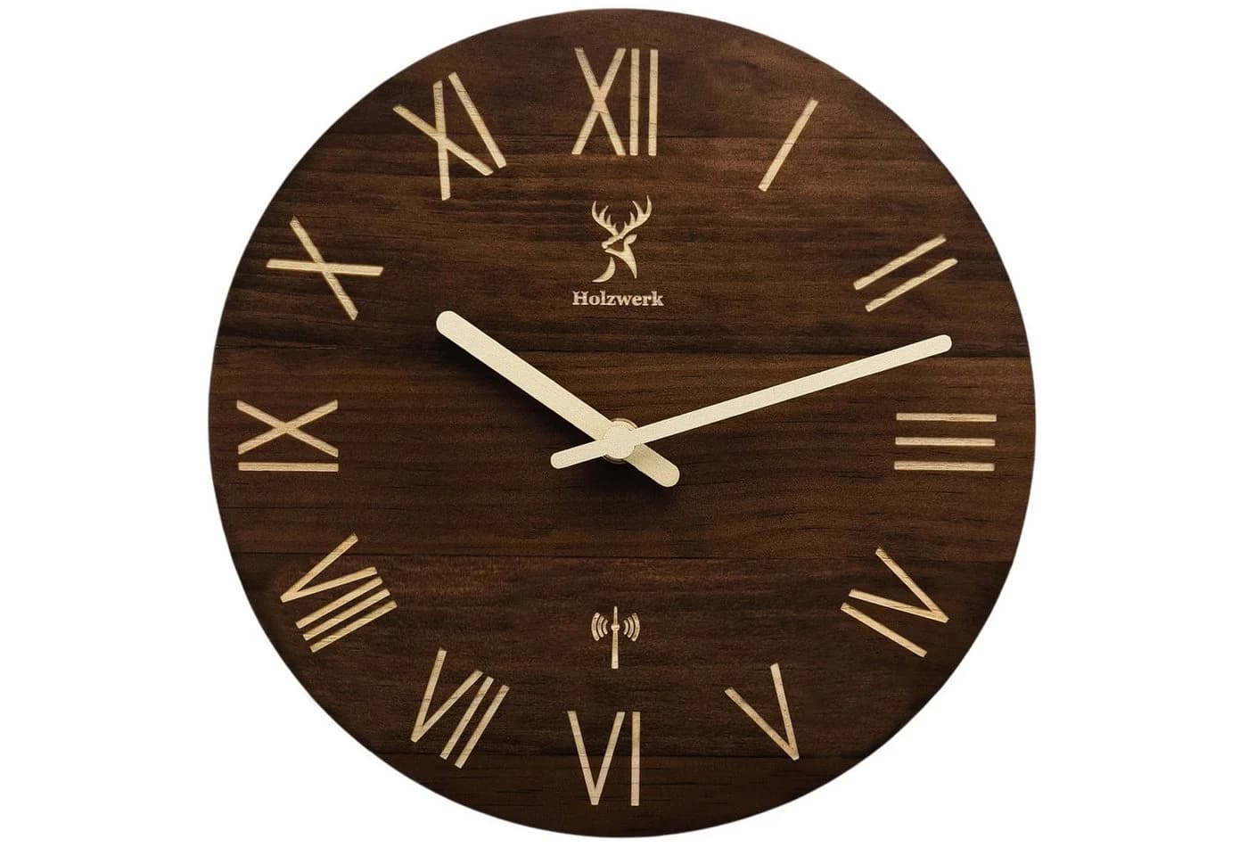 Holzwerk Funkwanduhr LAUENAU Holz Wanduhr 40 cm Ø Römische Ziffern - Bild 2
