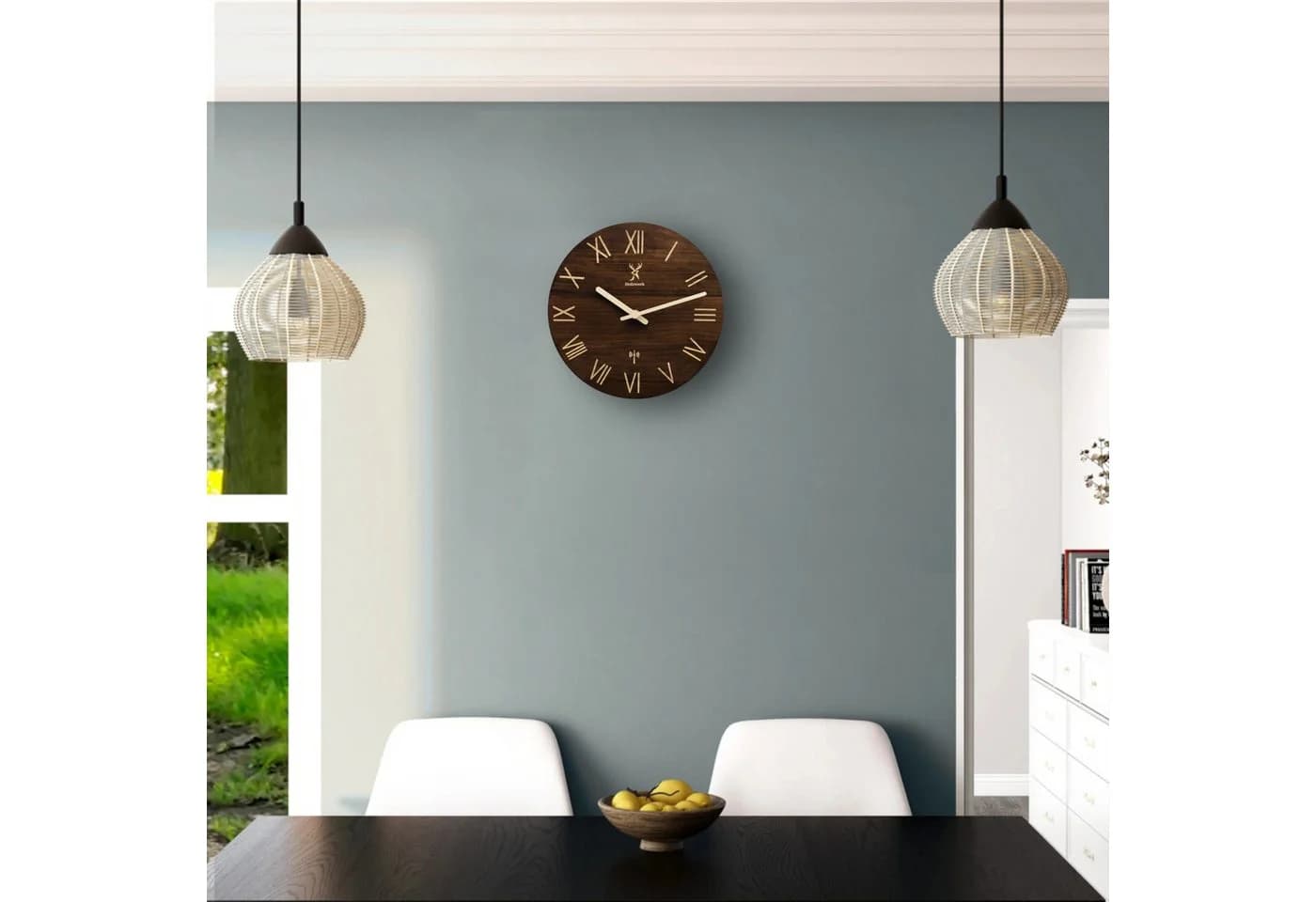 Holzwerk Funkwanduhr LAUENAU Holz Wanduhr 40 cm Ø Römische Ziffern - Bild 5