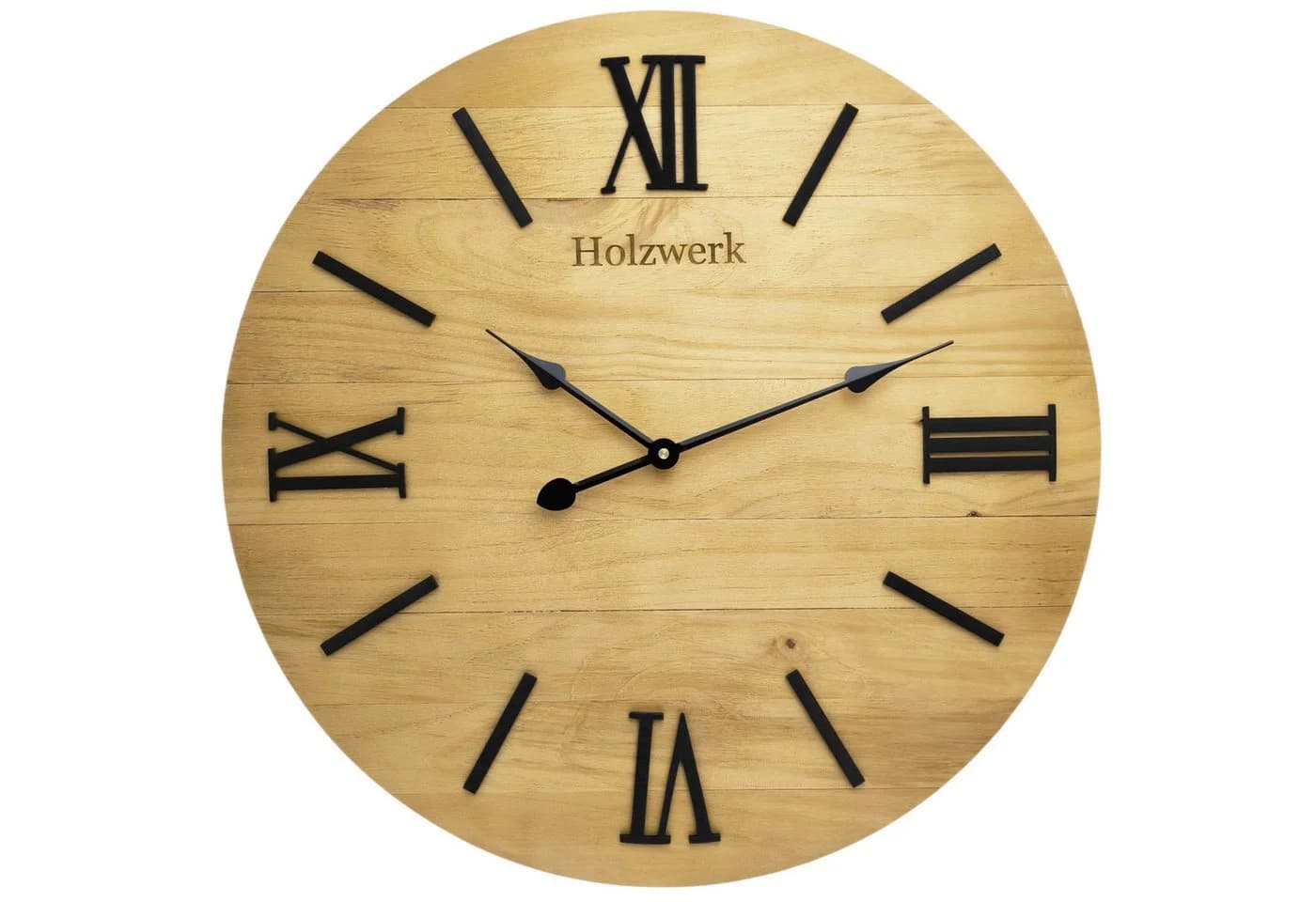 Holzwerk Wanduhr MERZIG Loft XXL Holz Quarzuhr 60 cm Durchmesser - Bild 2