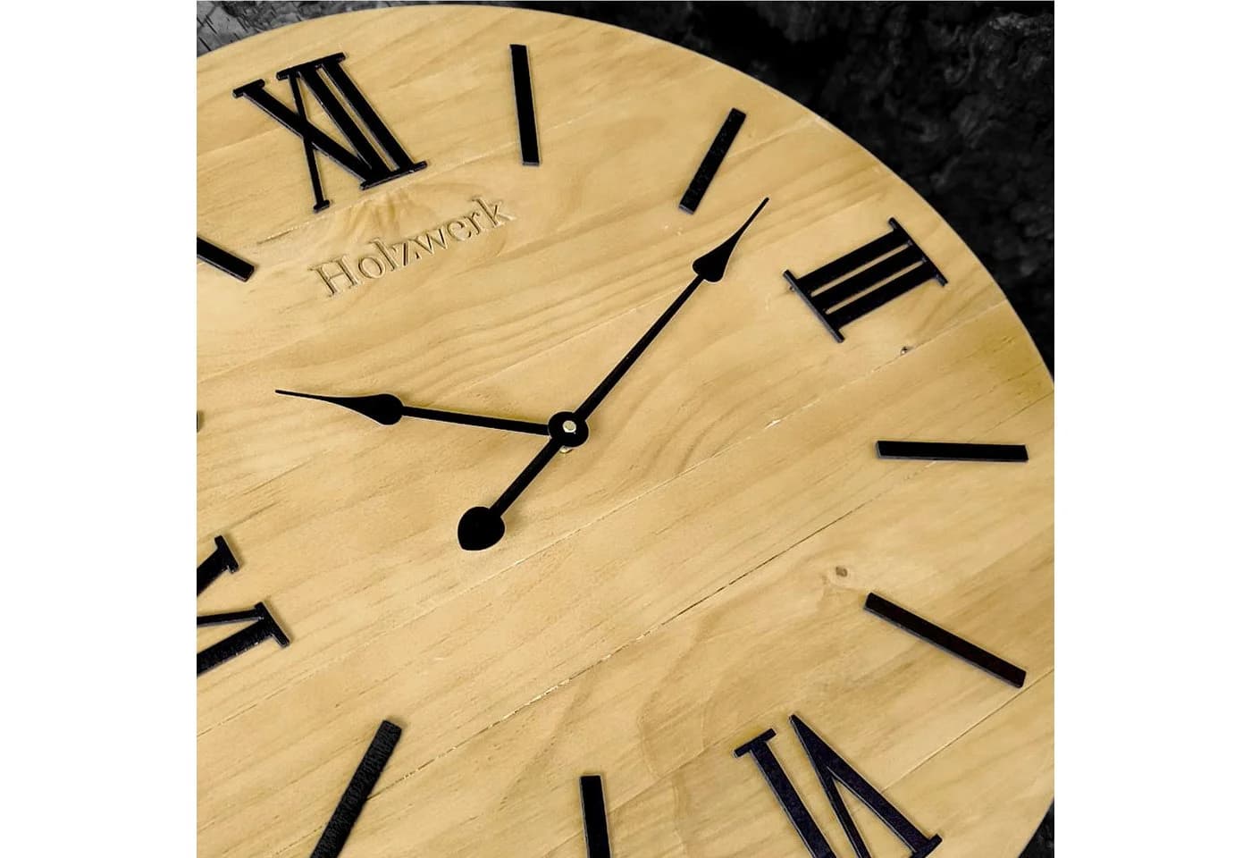 Holzwerk Wanduhr MERZIG Loft XXL Holz Quarzuhr 60 cm Durchmesser - Bild 4