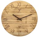 Holzwerk Funkwanduhr Designer Loft Beige/Braun Massivholz Bild 2
