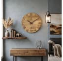 Holzwerk Funkwanduhr Designer Loft Beige/Braun Massivholz Bild 3