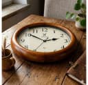 Holzwerk Funkwanduhr Designer Loft Braun Beige Analog Bild 1
