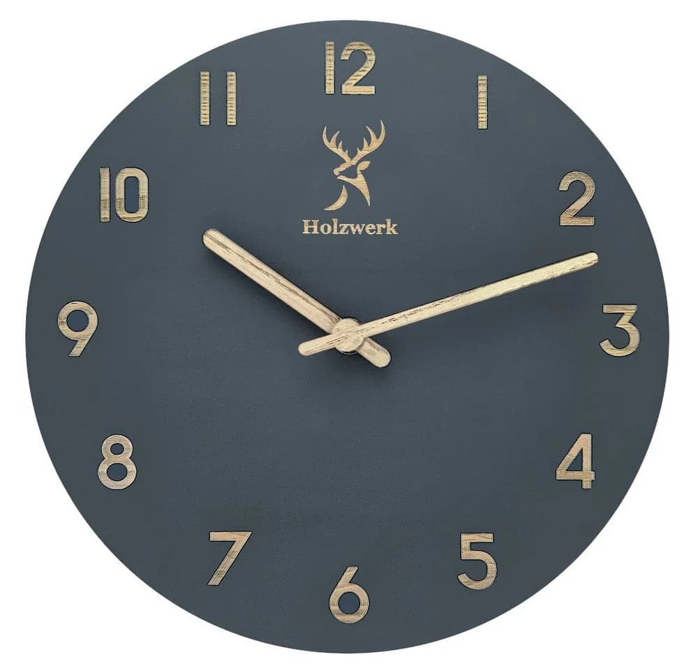 Holzwerk Wanduhr Designer Loft Quarzwanduhr aus Holz - Bild 2