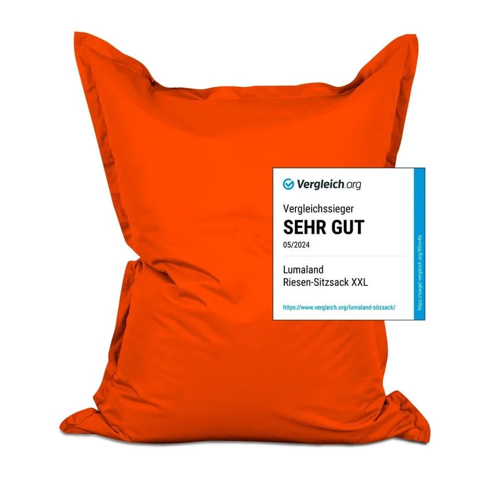 Lumaland Sitzsack XXL 380L Wasserfest Orange Indoor Outdoor - Bild 2