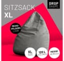 Lumaland Sitzsack Luxury XL Grau Microvelours Bild 1