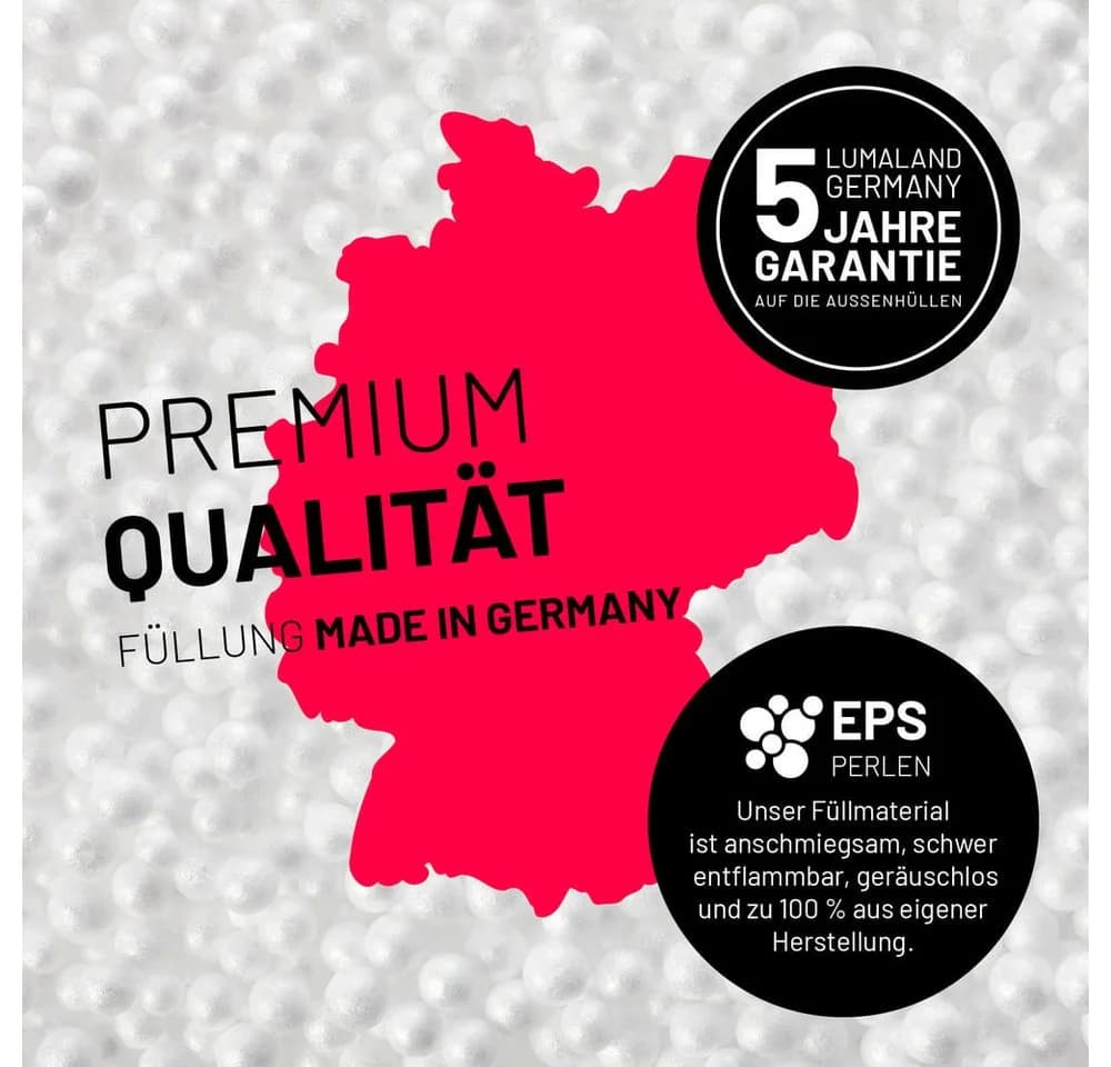 Lumaland Sitzsack Luxury XL Grau Microvelours - Bild 4