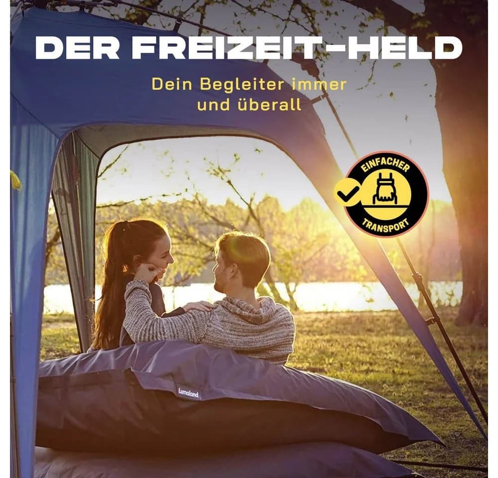 Lumaland Pop up Familienzelt für 3 Personen 10 Sek. Quick-up-Aufbau Faltsystem - Bild 5