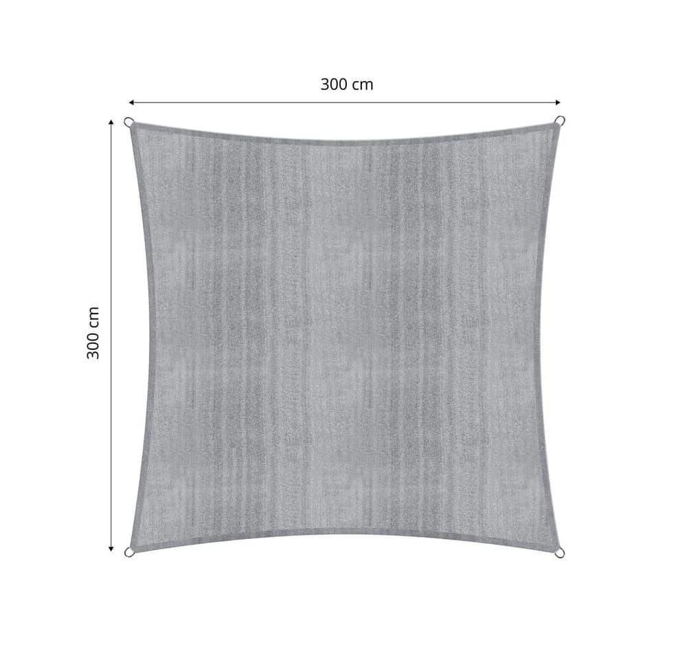 Lumaland Sonnensegel 3x3m Grau HDPE UV-Schutz - Bild 3