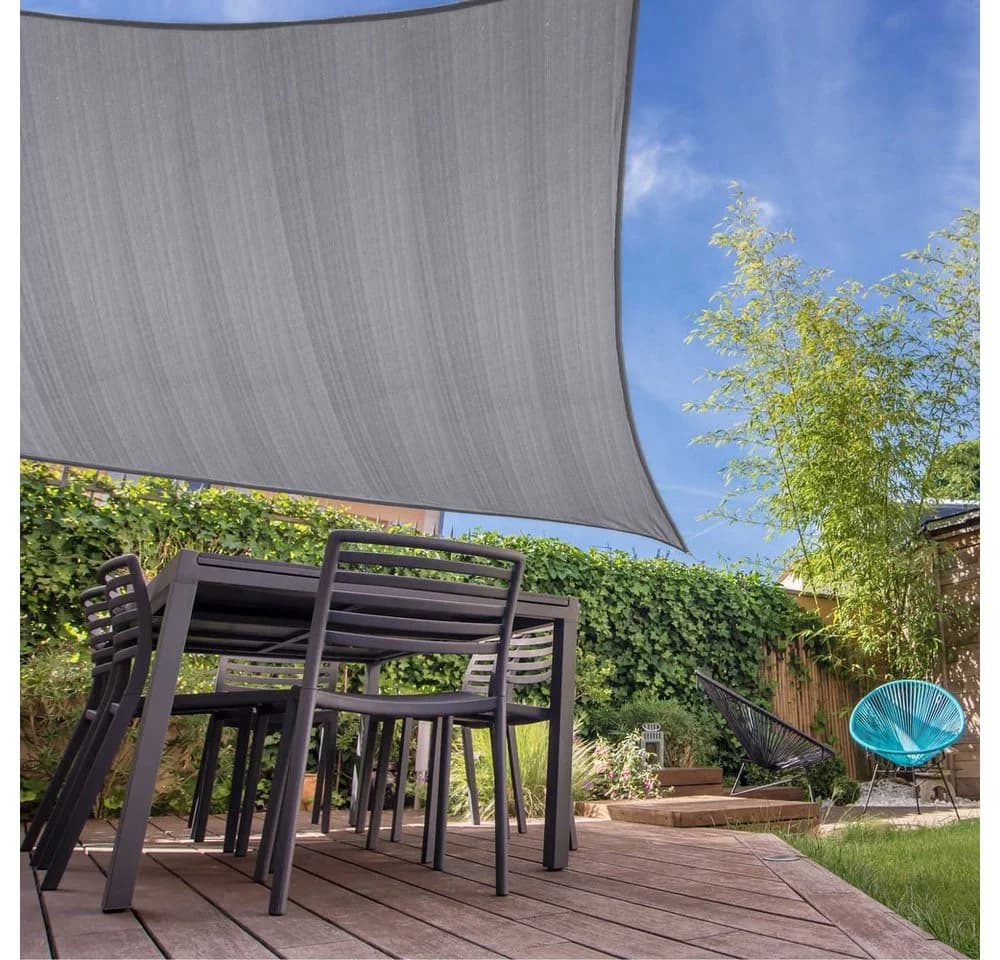Lumaland Sonnensegel Rechteck 2x3 Meter hellgrau HDPE