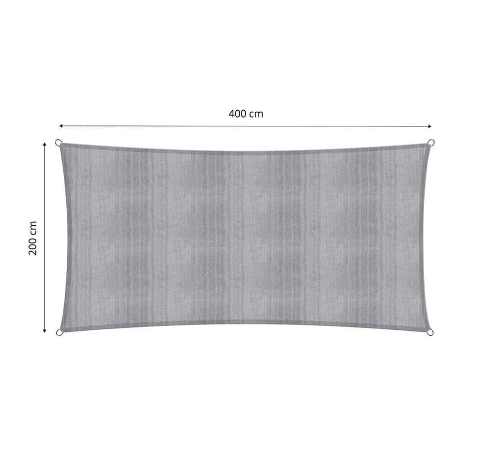 Lumaland Sonnensegel Rechteck Grau 2x4m UV-Schutz HDPE - Bild 3
