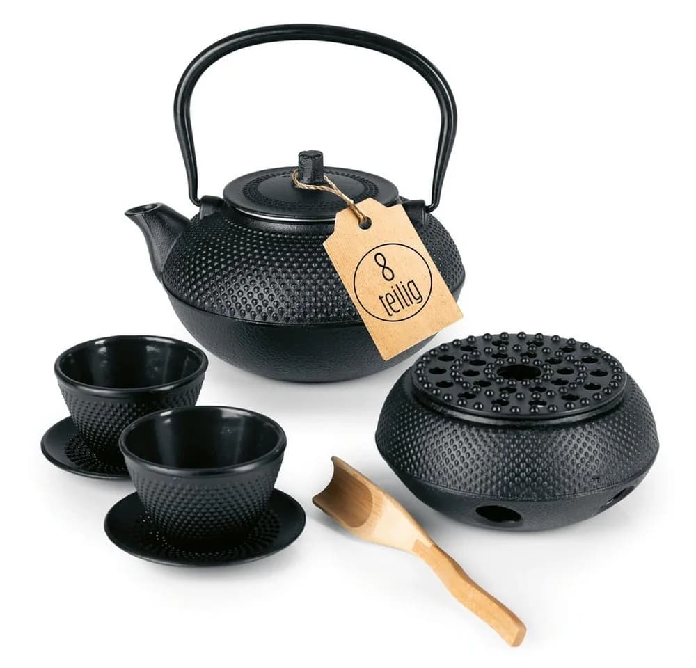 Lumaland Teekanne Set 8-teilig Schwarz Gusseisen Tetsubin - Bild 2
