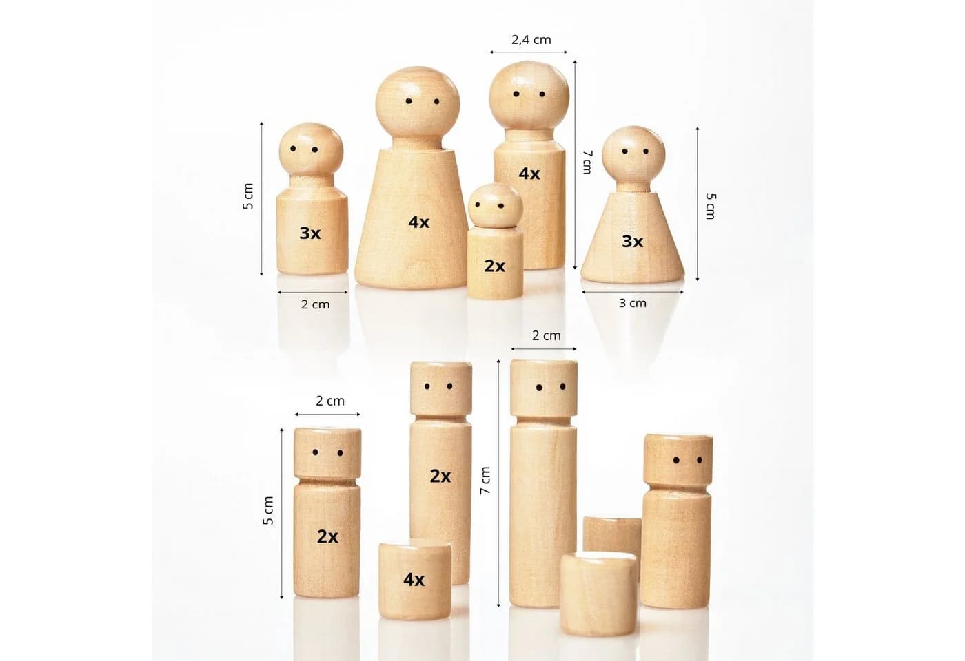 Lumaland Familienbrett Set 32 Holzfiguren Therapeutisches Hilfsmittel Bunt - Bild 5