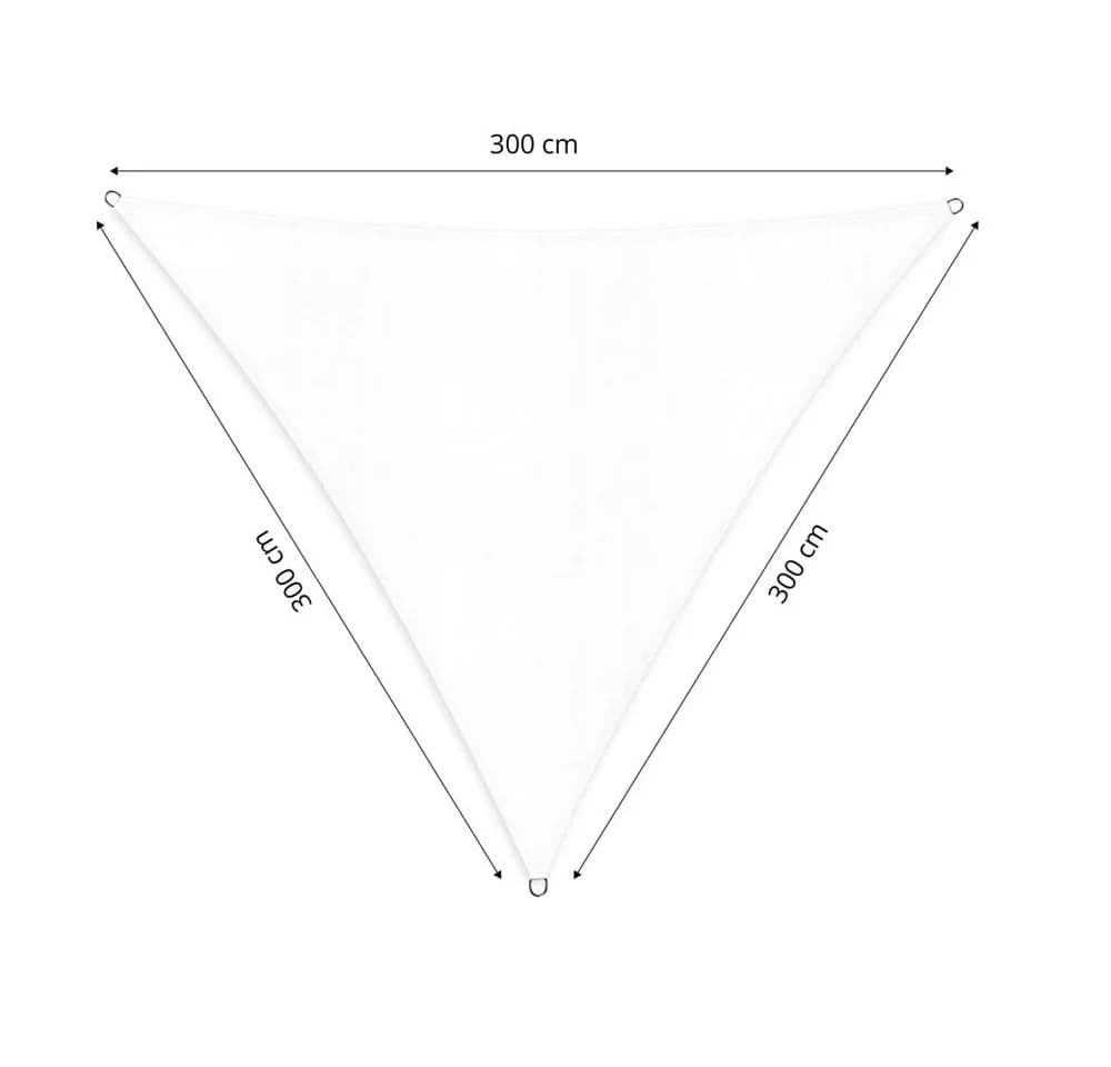 Lumaland Sonnensegel Dreieckig 3x3x3m Weiß HDPE UV-Schutz - Bild 3