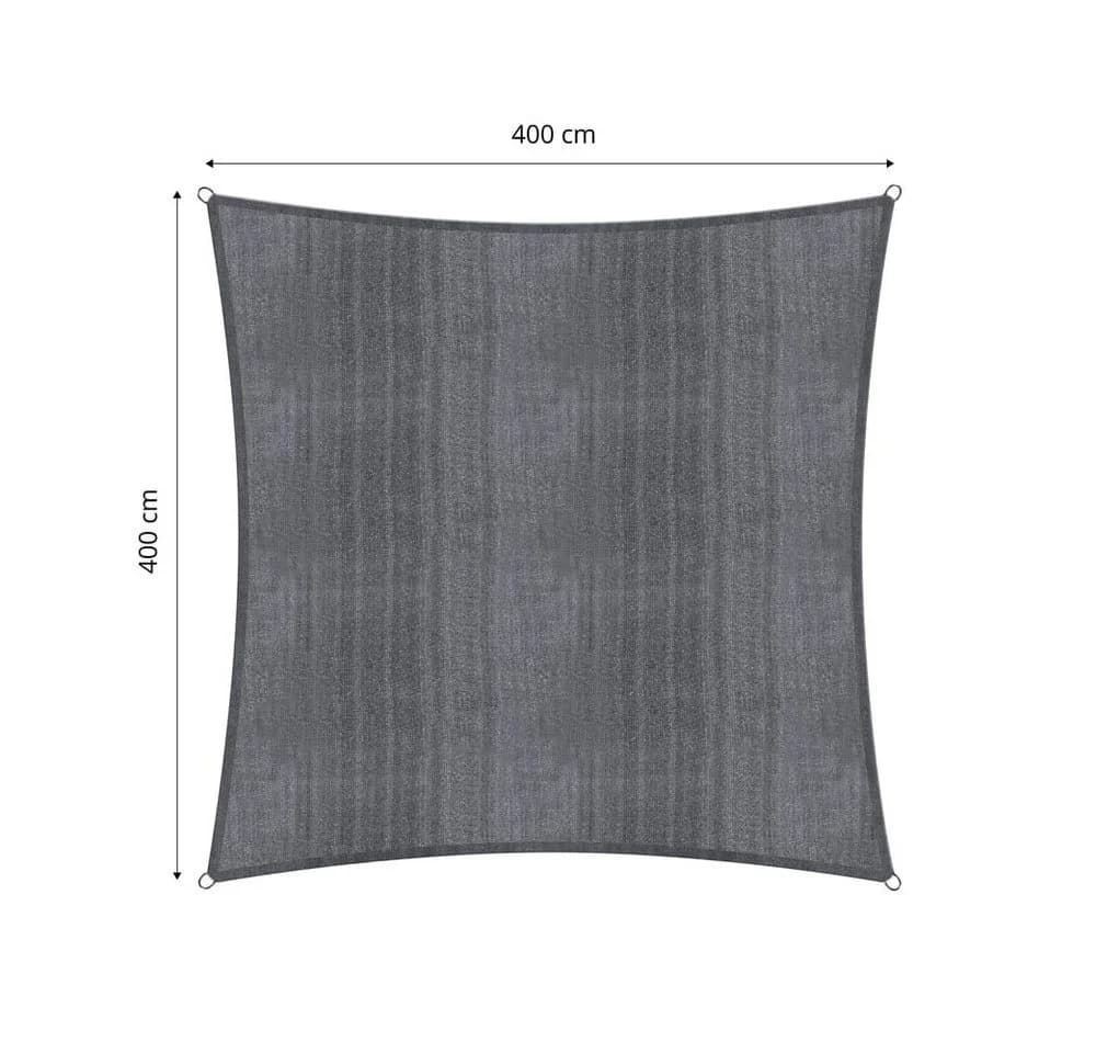 Lumaland Sonnensegel 4x4m Quadrat Grau HDPE UV-Schutz - Bild 3