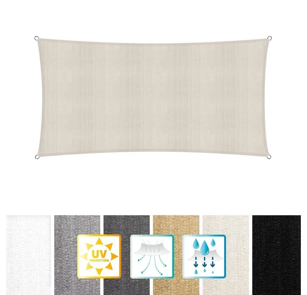 Lumaland Sonnensegel 3x5m HDPE UV-Schutz Beige - Bild 2