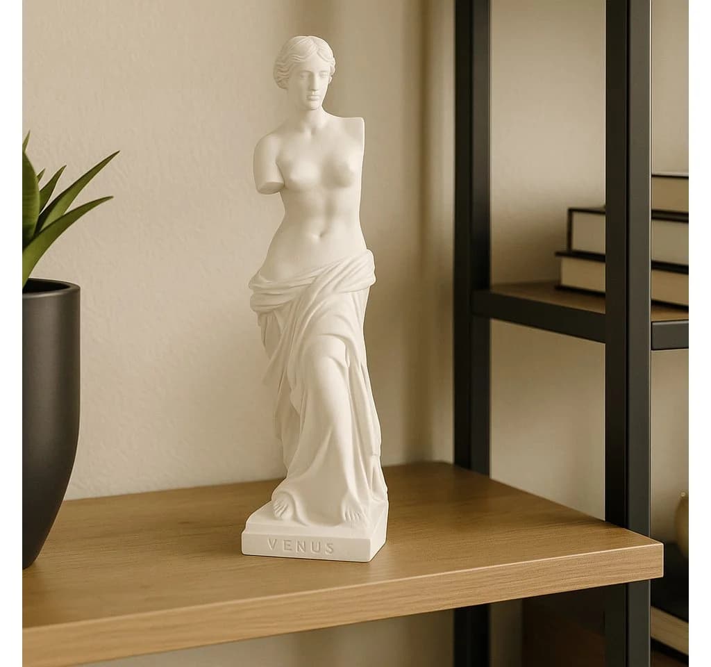 Kremers Schatzkiste Venus von Milo Dekofigur Alabaster 24 cm Weiß