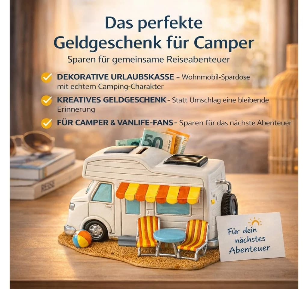 Kremers Schatzkiste Wohnmobil Spardose XXL 19 cm - Bild 4