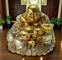 Kremers Schatzkiste Glücksbuddha Spardose XXL Bunt Polyresin Bild 1