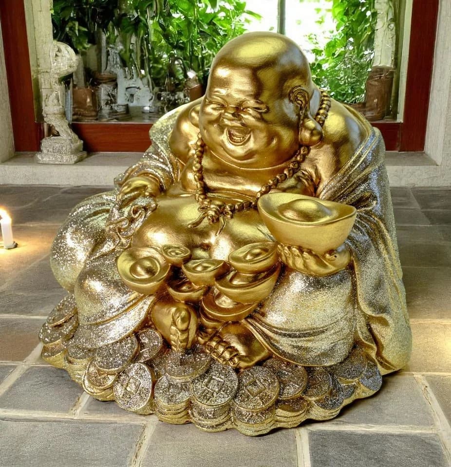 Kremers Schatzkiste Glücksbuddha Spardose XXL Bunt Polyresin - Bild 4