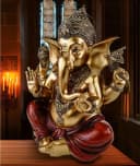 Kremers Schatzkiste Dekofigur Ganesha sitzend Gold Bild 1