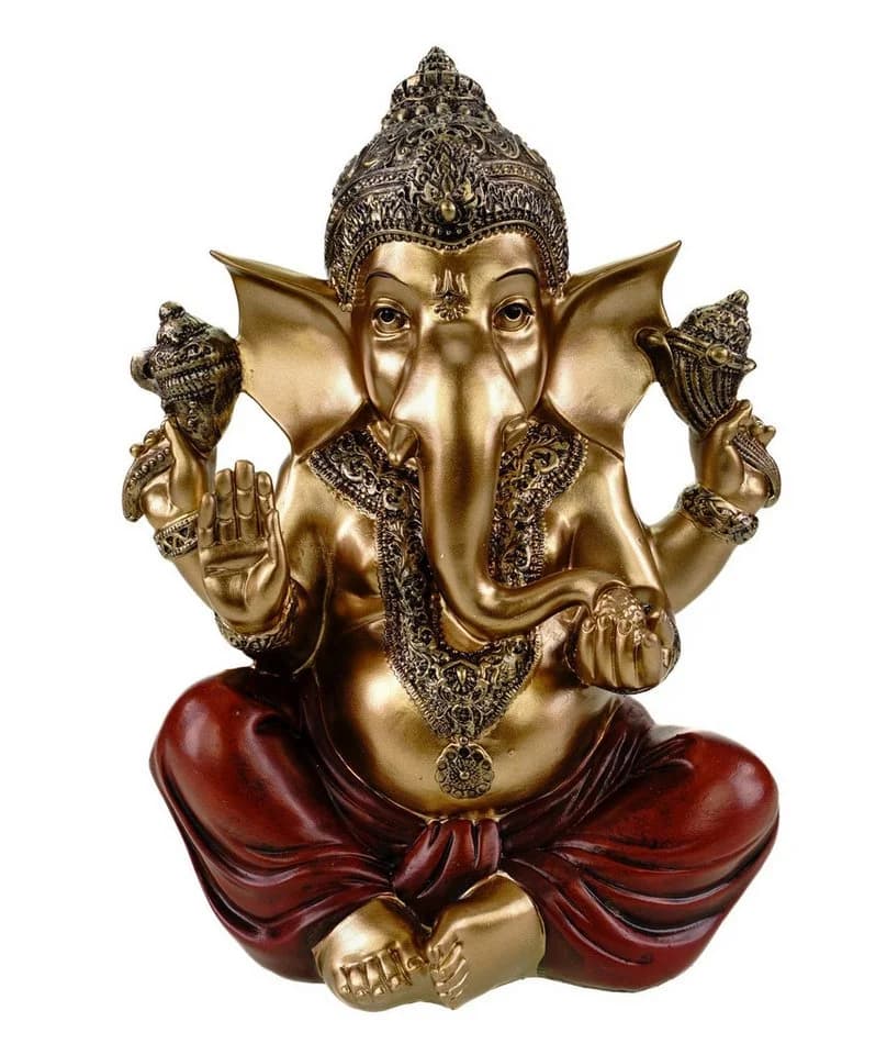 Kremers Schatzkiste Dekofigur Ganesha sitzend Gold - Bild 2