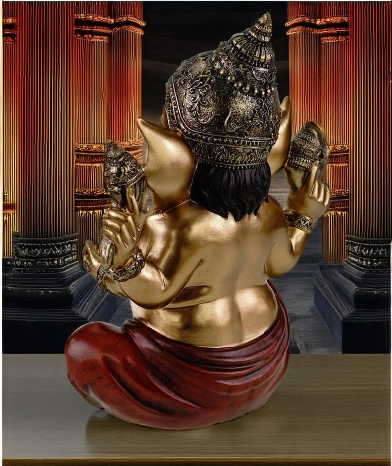 Kremers Schatzkiste Dekofigur Ganesha sitzend Gold - Bild 3